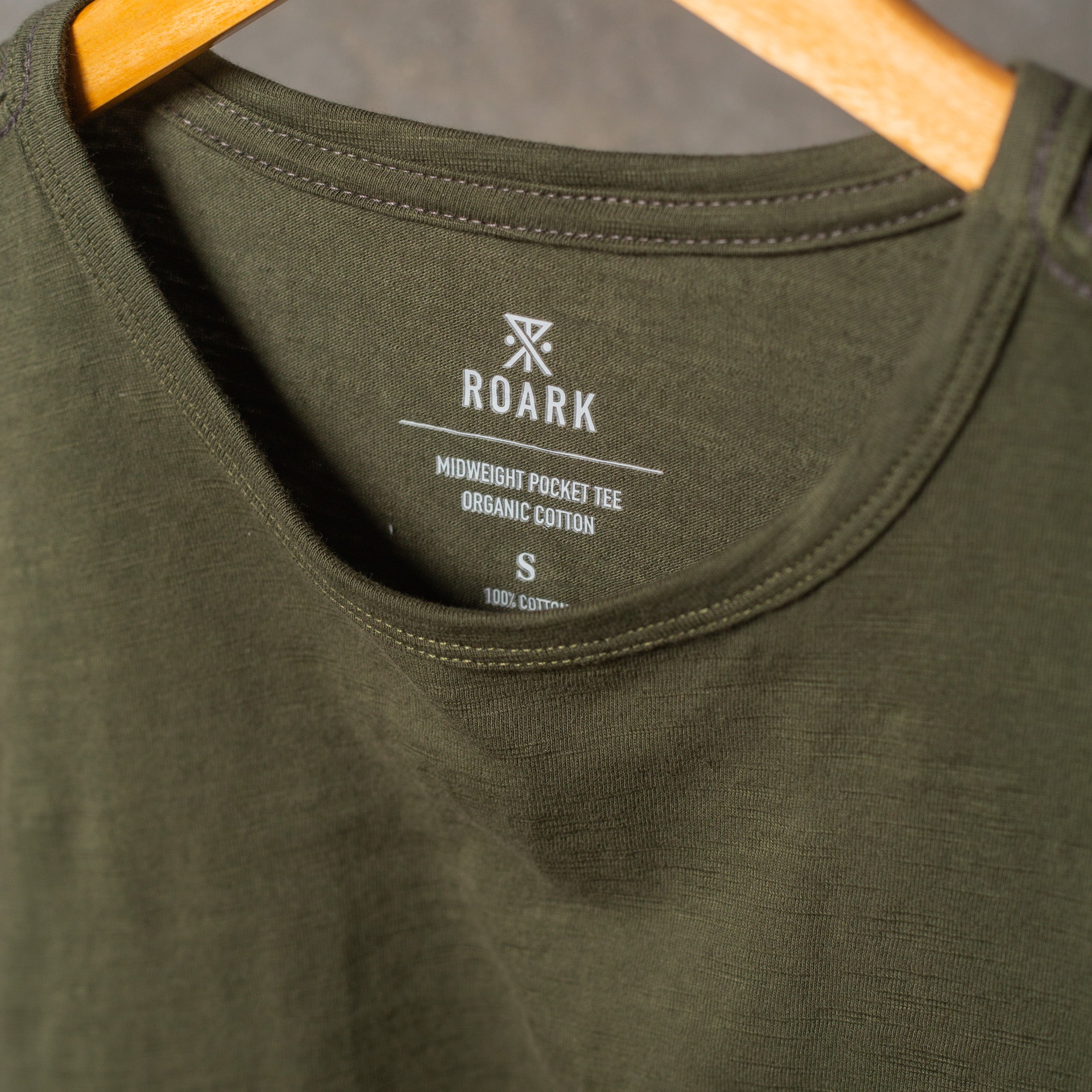 ROARK - WELL WORN MIDWEIGHT ORGANIC - Army green