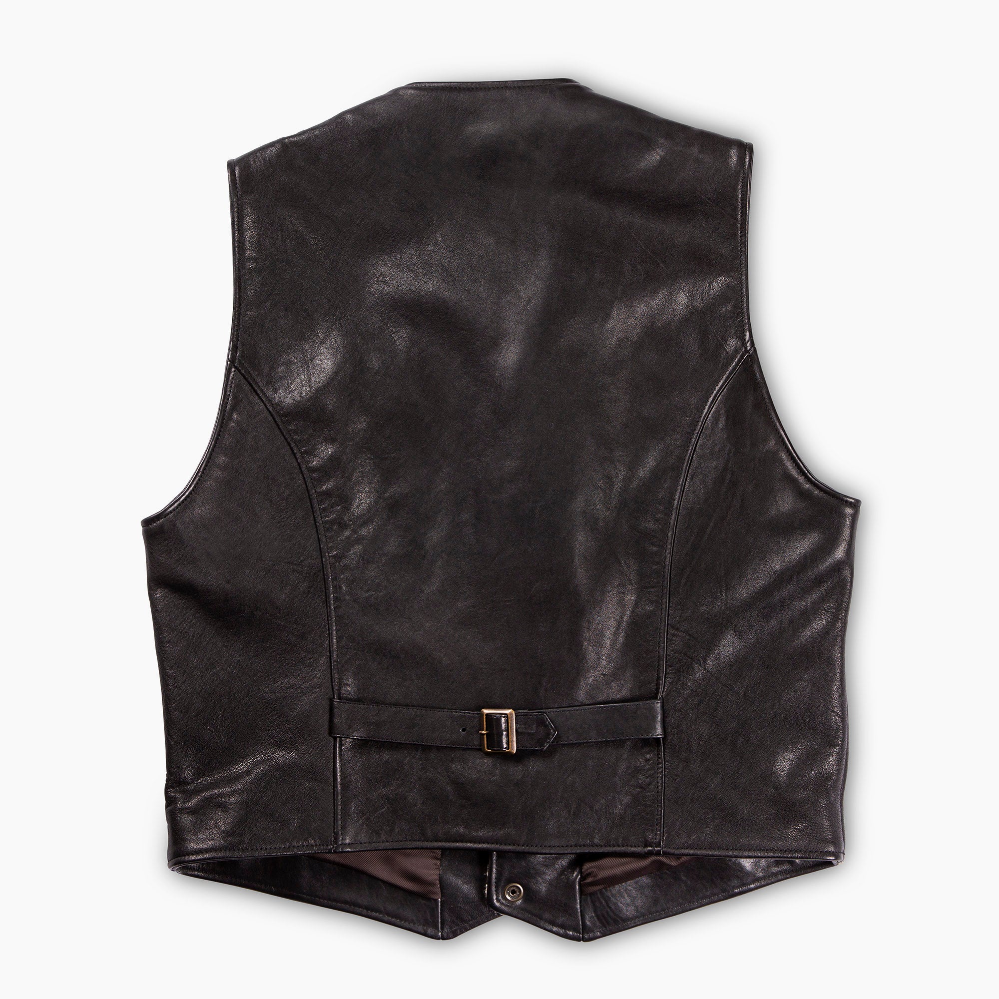 Shangri La - Mandriano Forest Wool Vest - Green/black leather