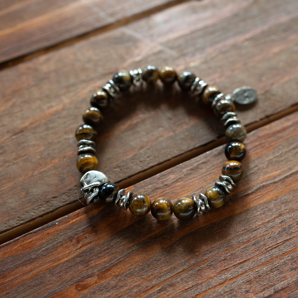 Armbånd - Bronzite bracelet - skull